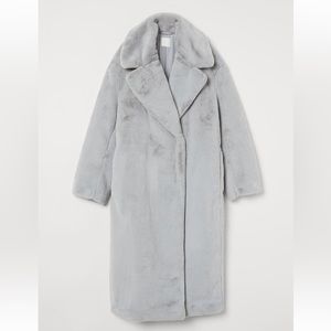 H&M Cool Grey Faux Fur Coat